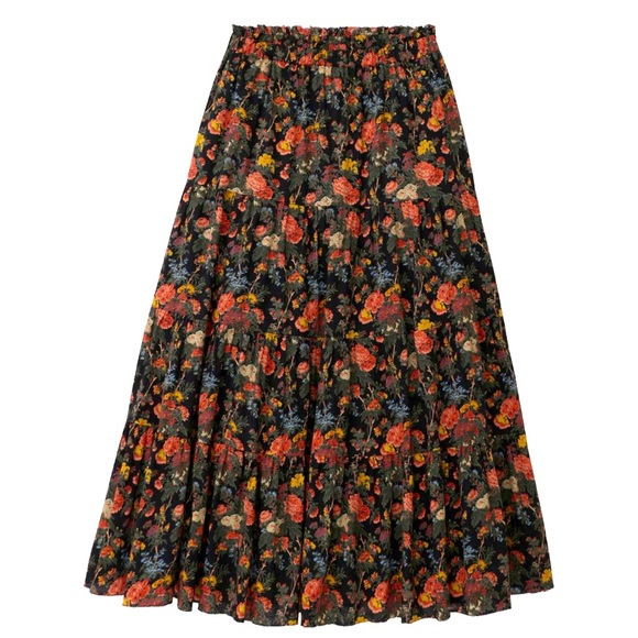 THE GREAT | The Day Dream Skirt in Black Enchanted Floral // Size 0 - Picture 1 of 5